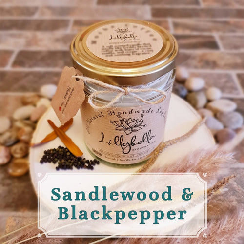 Sandalwood & Black Pepper Soy Wax Candle - LillyBella Handcrafted